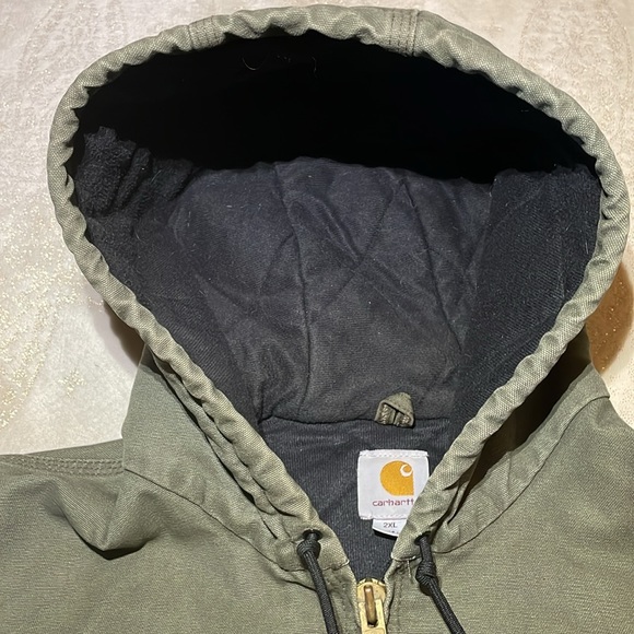 Carhartt Jacket Coat Heavy Cotton Zip Hooded Coat Mens 2XL - Picture 4 of 10